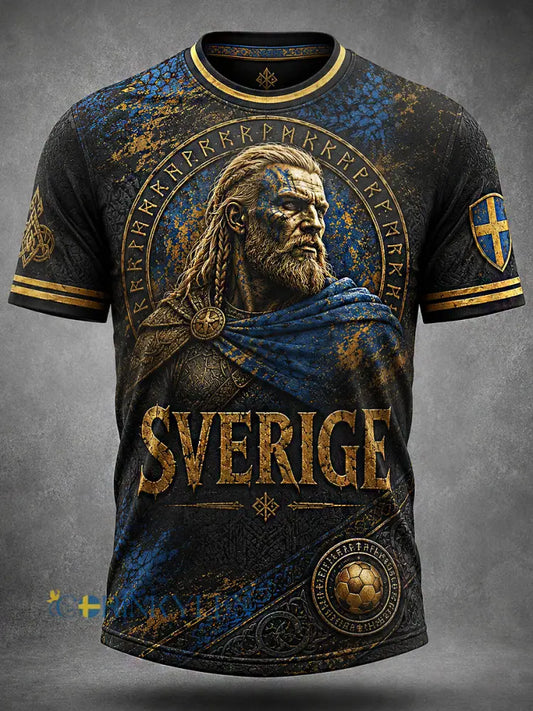 Retro svensk fotbollsfan-konsttryck avslappnad tröja - A / S