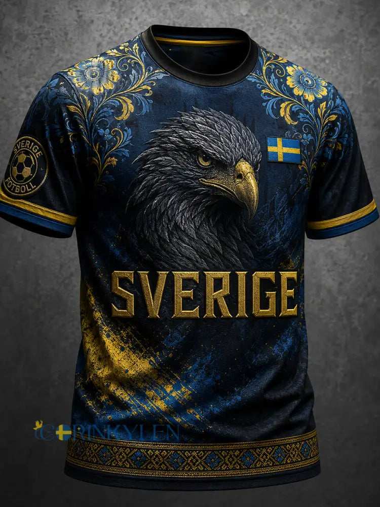 Retro svensk fotbollsfan-konsttryck avslappnad tröja - A / S