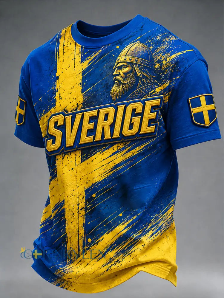 Retro svensk fotbollsfan-konsttryck avslappnad tröja - A / S