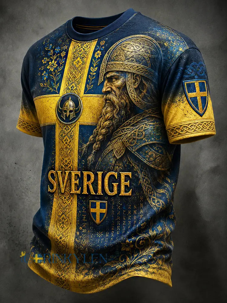 Retro svensk fotbollsfan-konsttryck avslappnad tröja - A / S