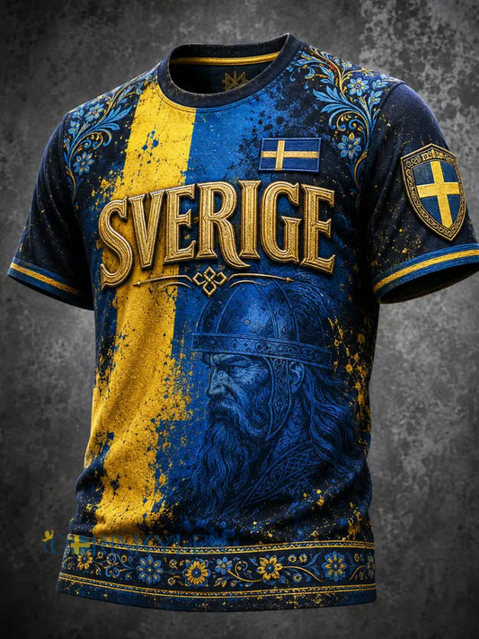 Retro svensk fotbollsfan-konsttryck avslappnad tröja - A / S