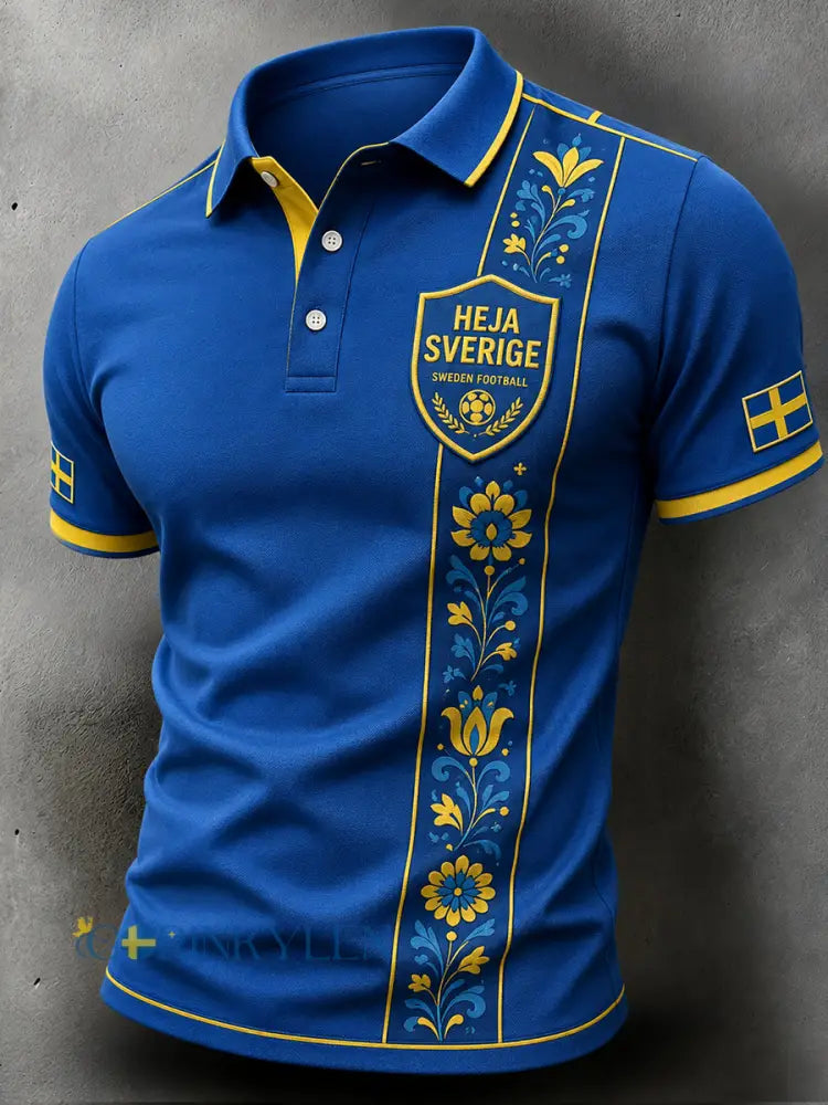 Retro svensk fotbollsfan-konsttryck avslappnad tröja - A / S
