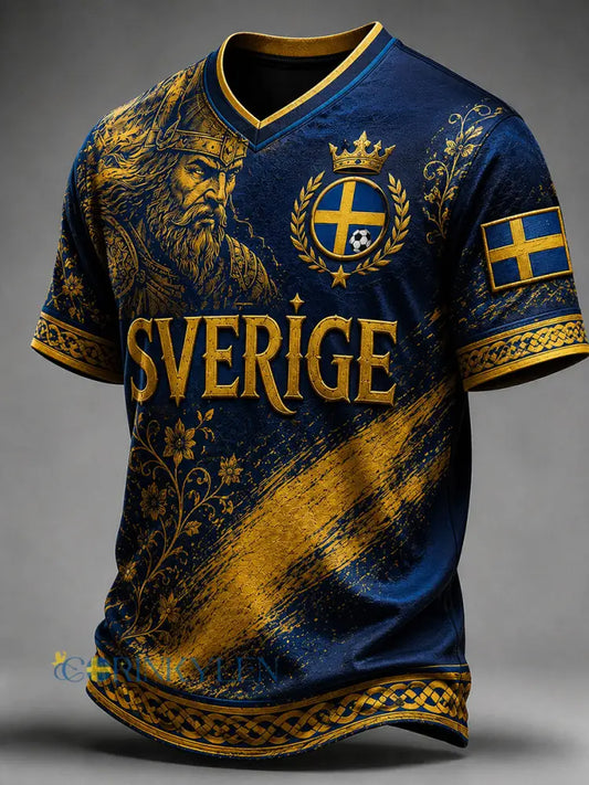 Retro svensk fotbollsfan-konsttryck avslappnad tröja - A / S