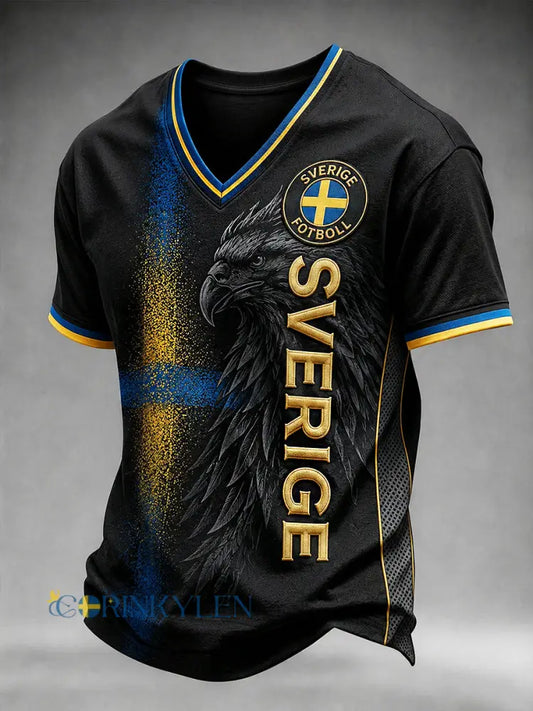 Retro svensk fotbollsfan-konsttryck avslappnad tröja - A / S
