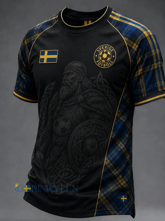 Retro svensk fotbollsfan-konsttryck avslappnad tröja - A / S