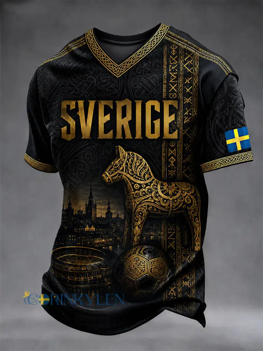 Retro svensk fotbollsfan-konsttryck avslappnad tröja - A / S