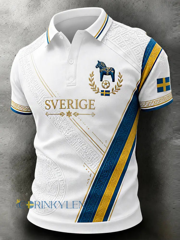 Retro svensk fotbollsfan-konsttryck avslappnad tröja - A / S