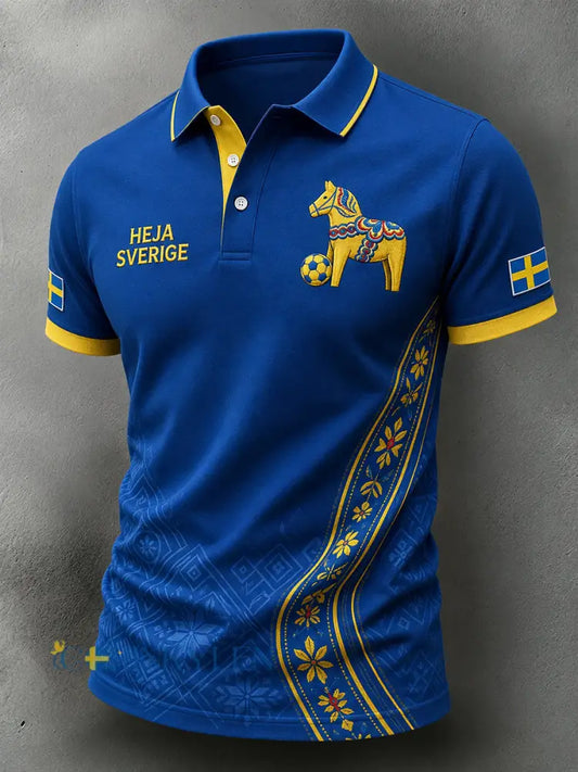Retro svensk fotbollsfan-konsttryck avslappnad tröja - A / S