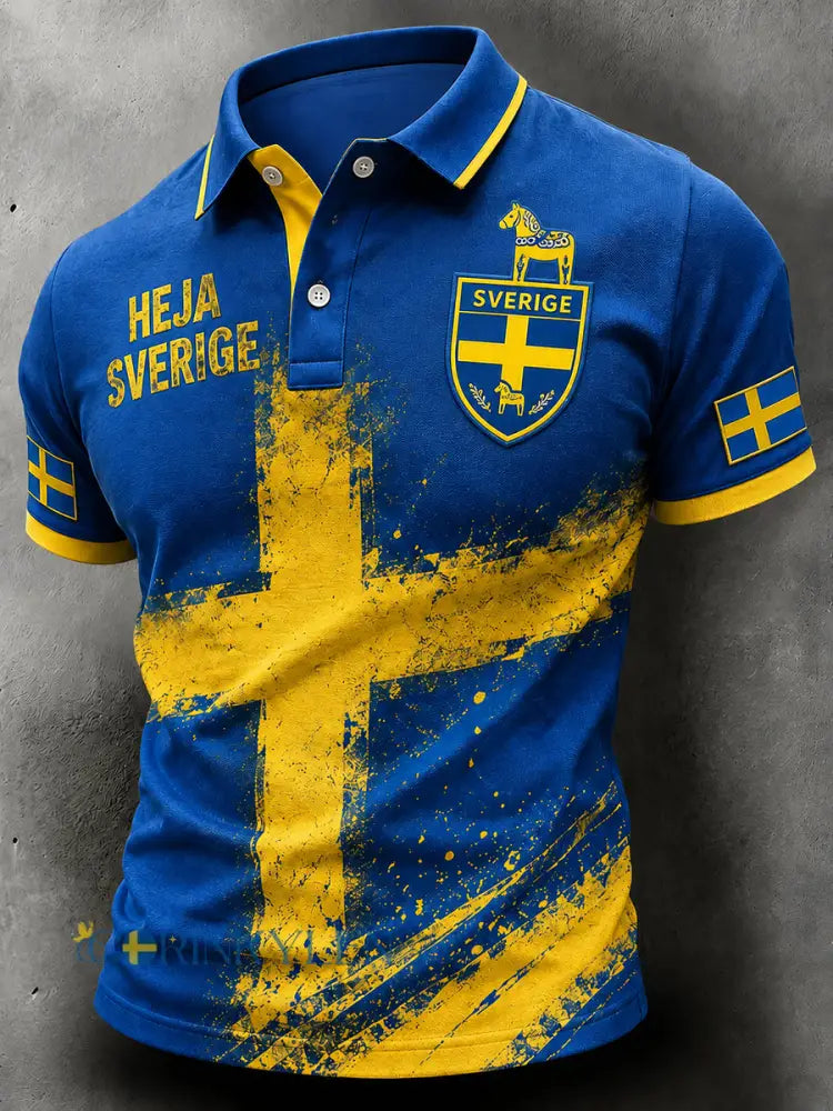 Retro svensk fotbollsfan-konsttryck avslappnad tröja - A / S