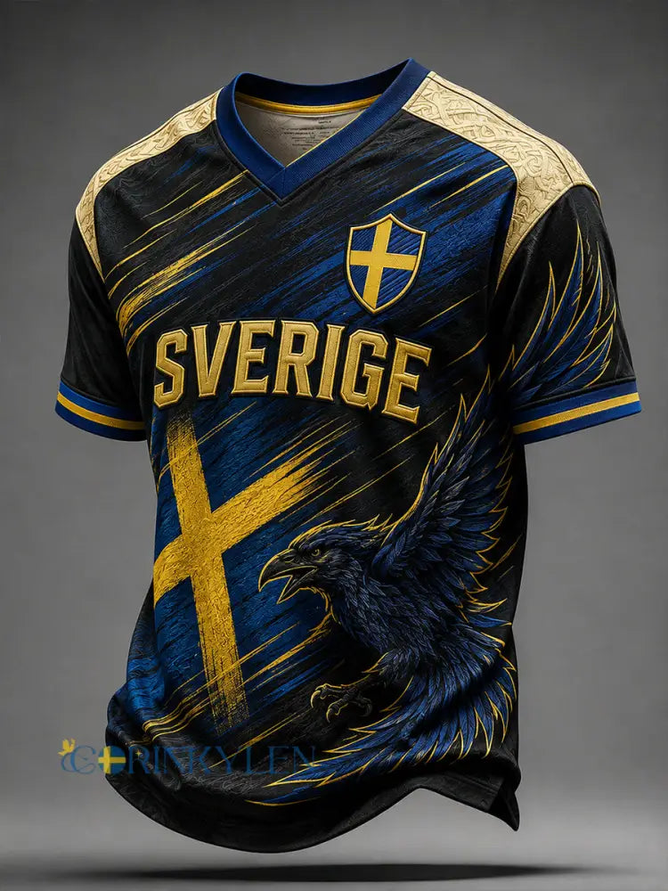 Retro svensk fotbollsfan-konsttryck avslappnad tröja - A / S