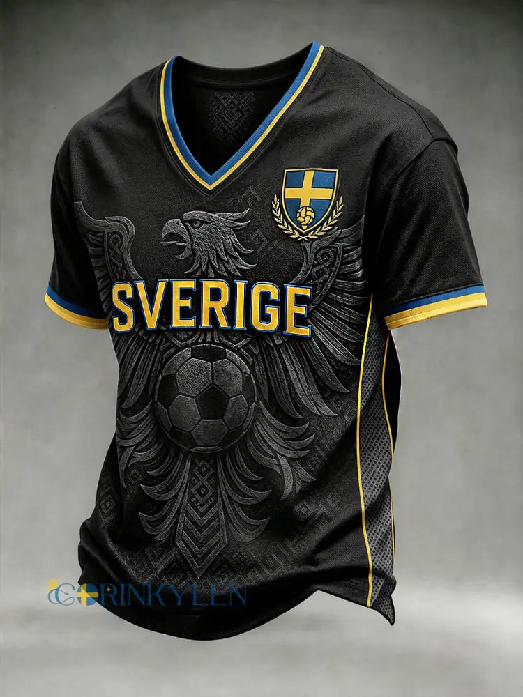 Retro svensk fotbollsfan-konsttryck avslappnad tröja - A / S
