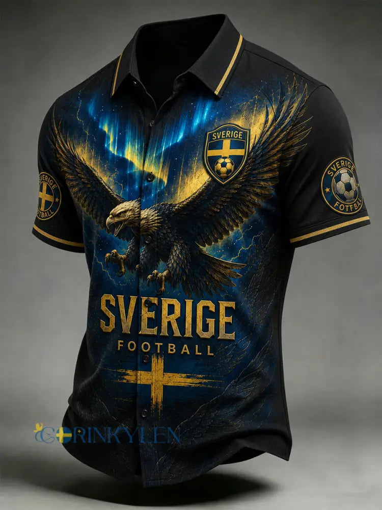 Retro svensk fotbollsfan konsttryck avslappnad tröja - A / S