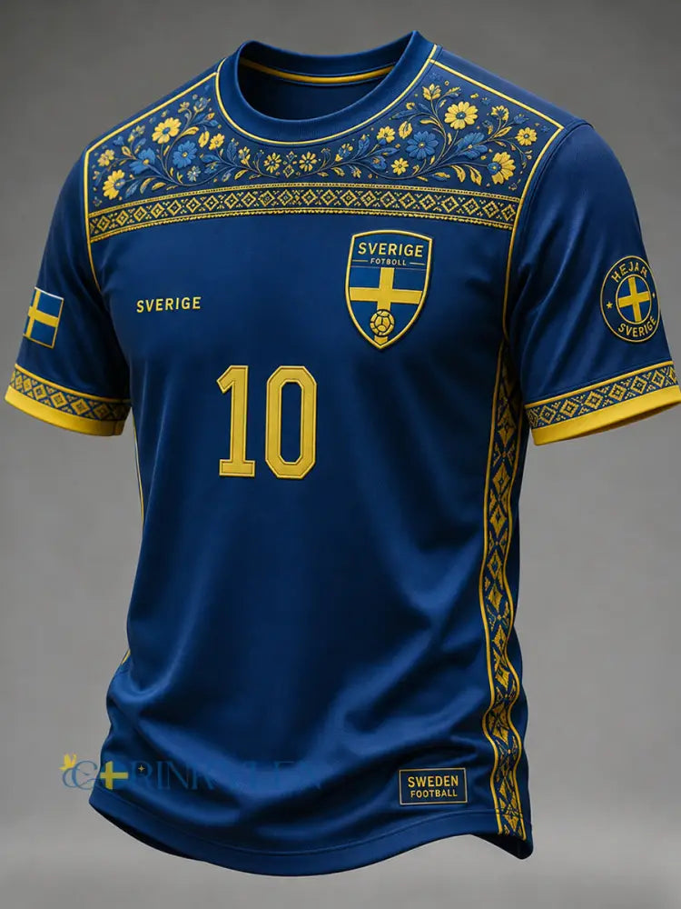 Retro svensk fotbollsfan-konsttryck avslappnad tröja - A / S
