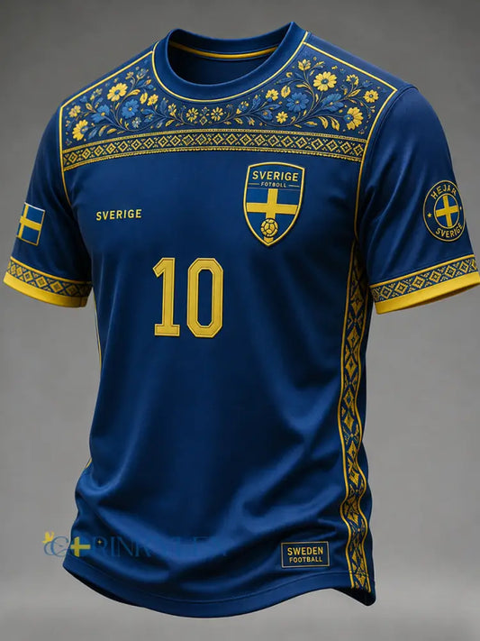 Retro svensk fotbollsfan-konsttryck avslappnad tröja - A / S