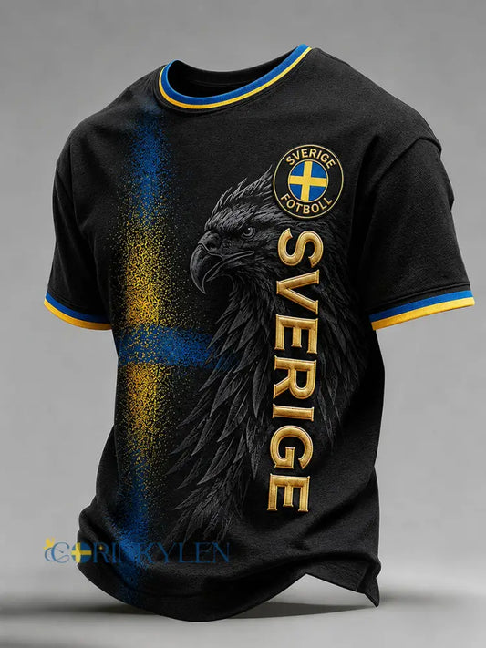 Retro svensk fotbollsfan-konsttryck avslappnad tröja - A / S