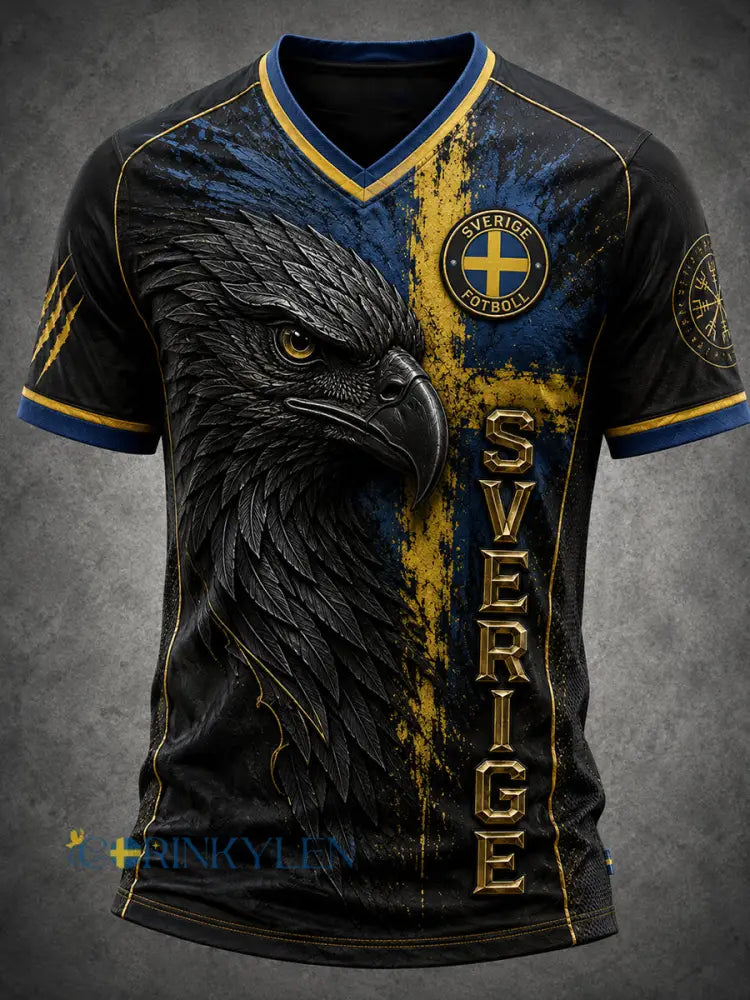 Retro svensk fotbollsfan-konsttryck avslappnad tröja - A / S