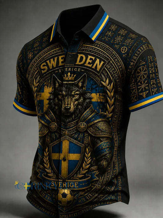 Retro svensk fotbollsfan konsttryck avslappnad tröja - A / S