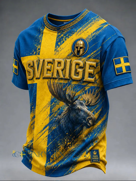 Retro svensk fotbollsfan-konsttryck avslappnad tröja - A / S