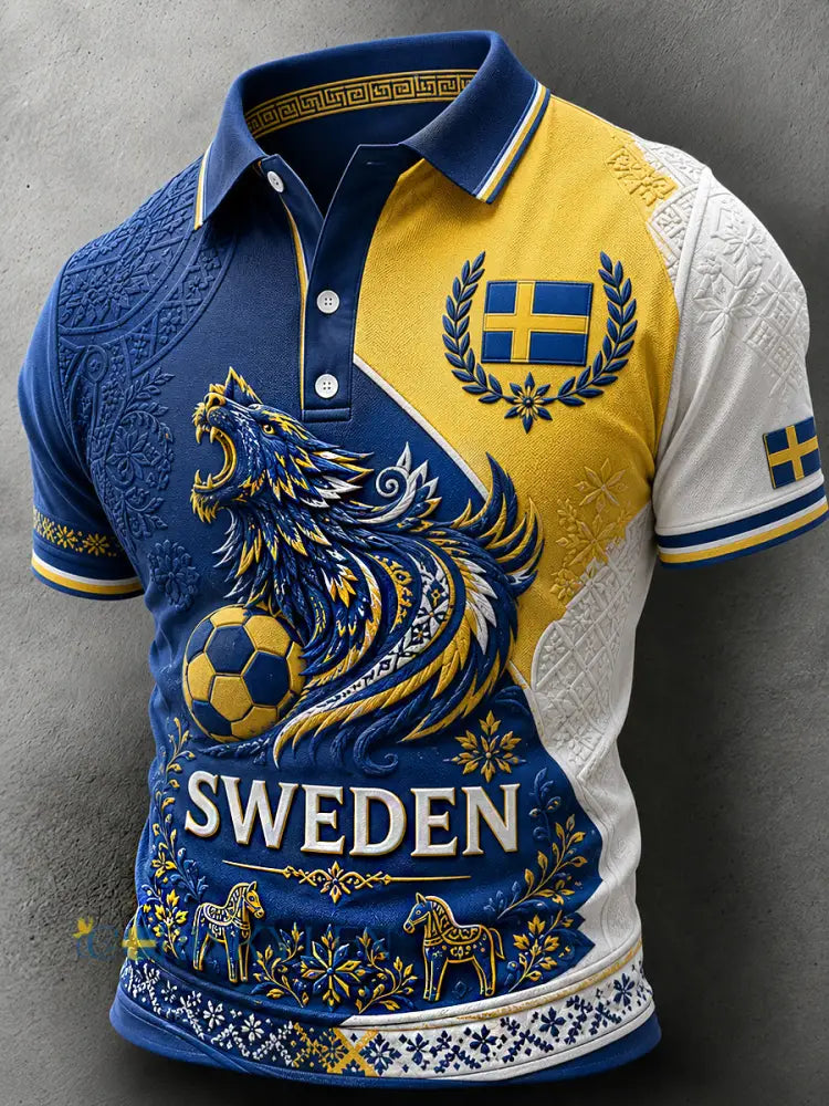 Retro svensk fotbollsfan-konsttryck avslappnad tröja - A / S
