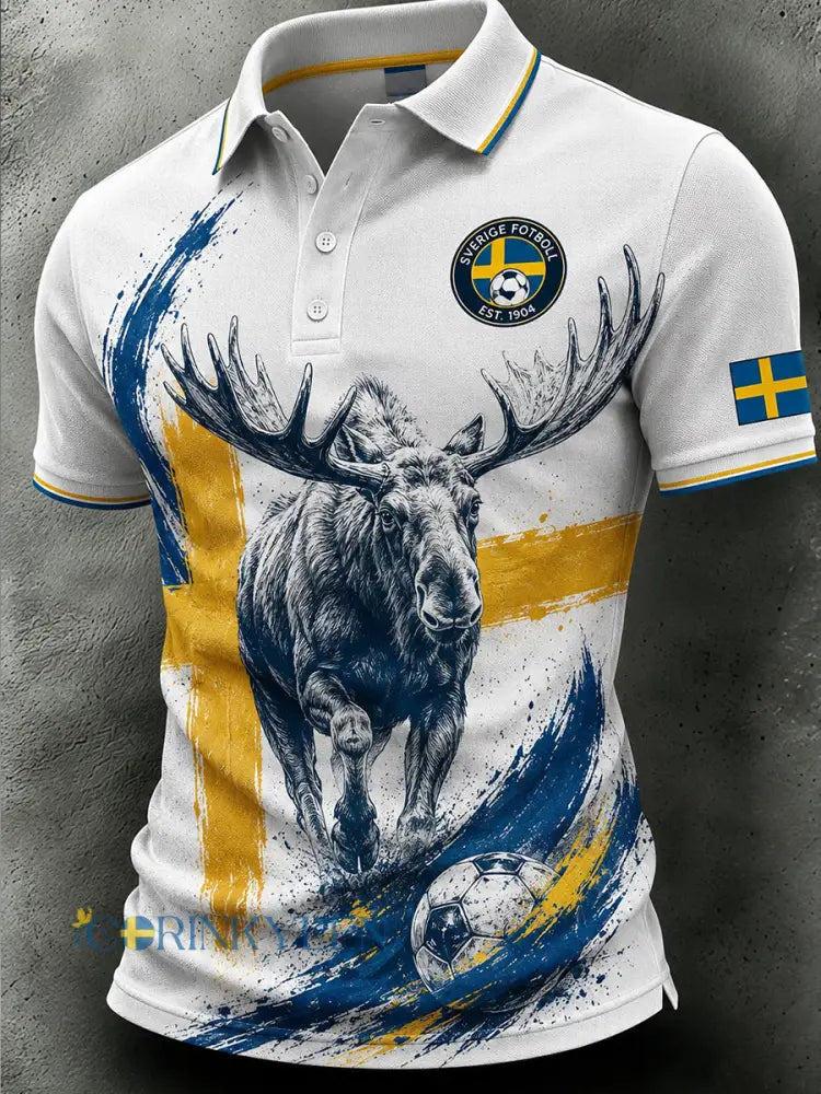 Retro svensk fotbollsfan-konsttryck avslappnad tröja - A / S