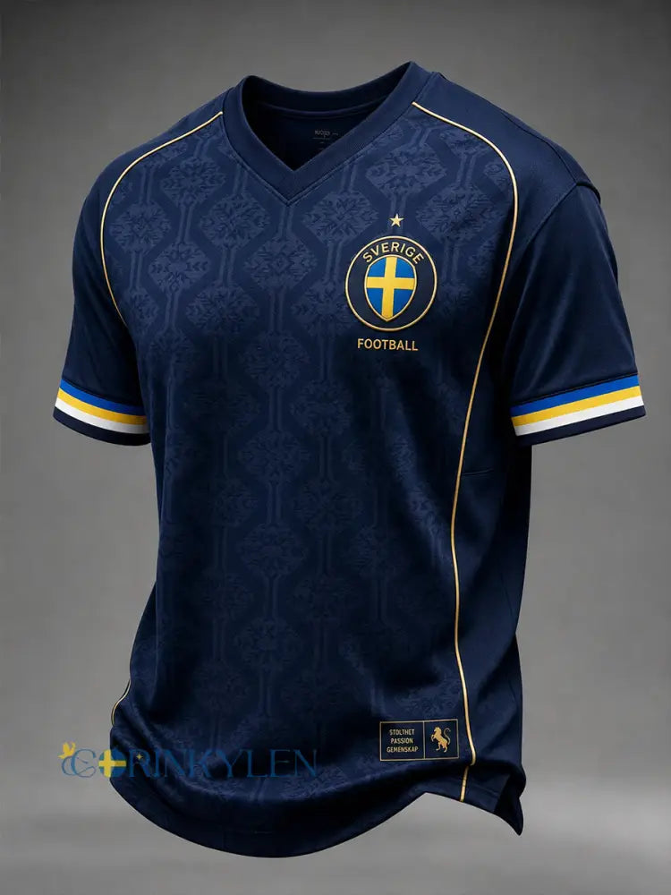 Retro svensk fotbollsfan-konsttryck avslappnad tröja - A / S