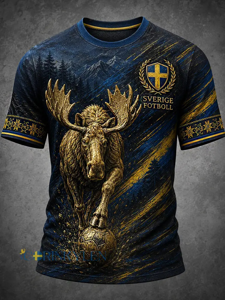 Retro svensk fotbollsfan-konsttryck avslappnad tröja - A / S