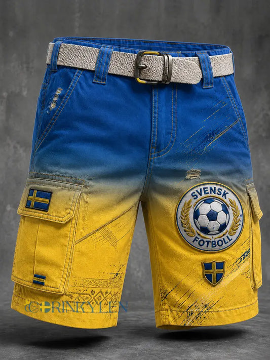 Retro svensk fotbollsfan-konsttryck avslappnade byxor - A / S