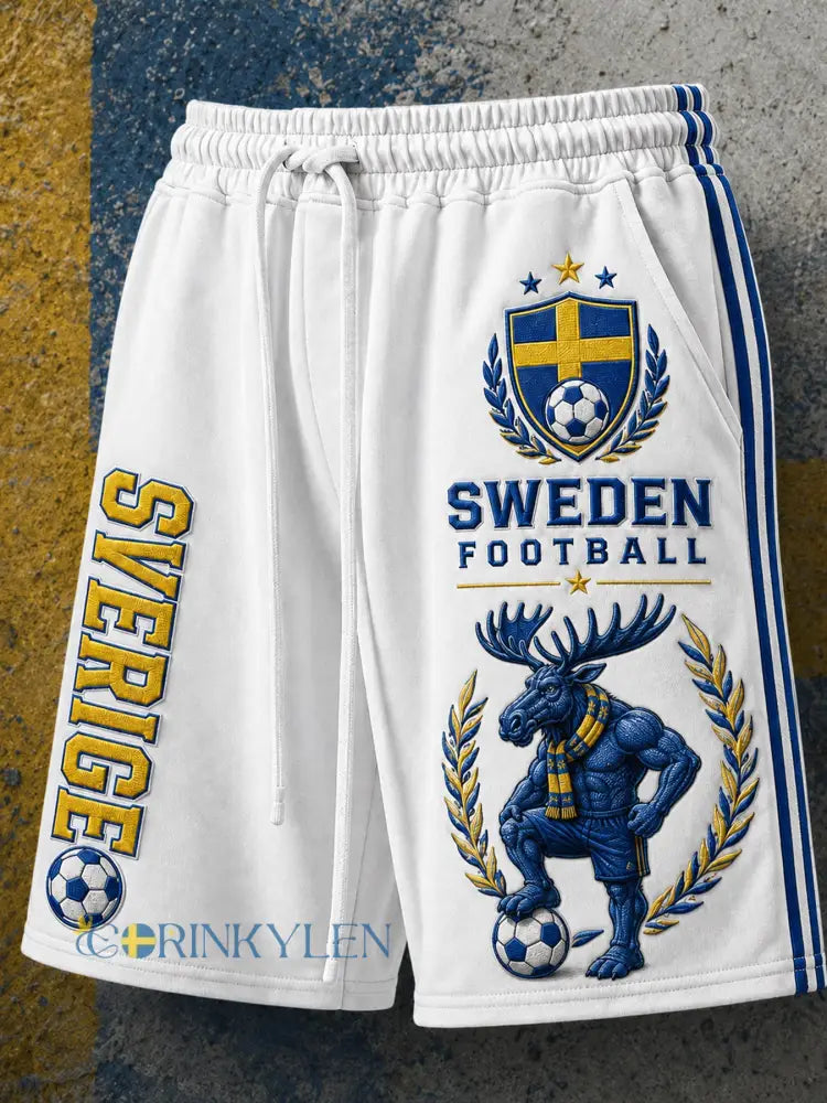 Retro svensk fotbollsfan-konsttryck avslappnade mjukisbyxor - A / S