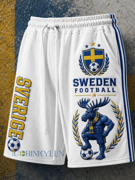 Retro svensk fotbollsfan-konsttryck avslappnade mjukisbyxor - A / S