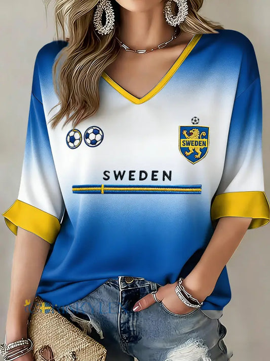 Retro svensk konststil tryckt ledig topp - A / S