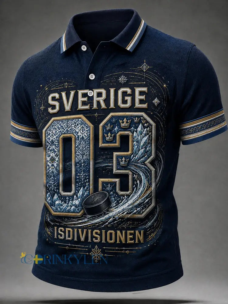 Retro Swedish Hockey Classic Casual Polo Shirt - As picture / S