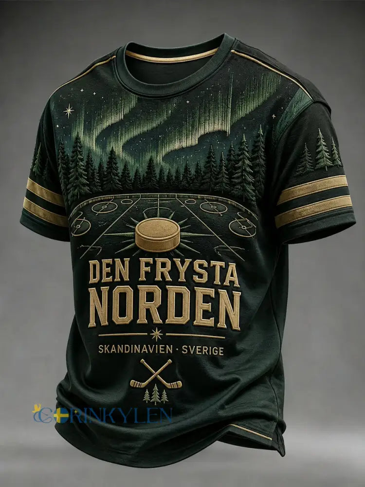 Retro Swedish Hockey Fan Casual T-Shirt - As picture / S