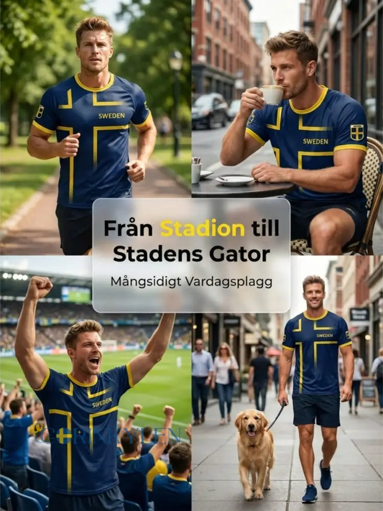 Retro viking svensk fotbollsflagga märke kortärmad t-shirt