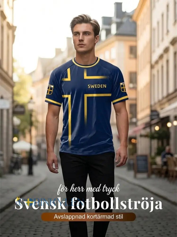 Retro viking svensk fotbollsflagga märke kortärmad t-shirt