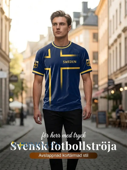 Retro viking svensk fotbollsflagga märke kortärmad t-shirt