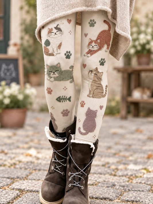 Kvinnfall/vinter konst tryckta sammets Leggings