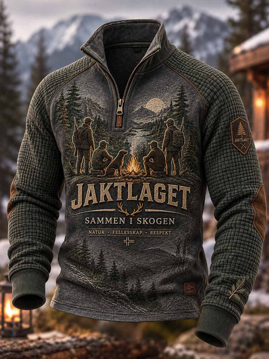 Mäns Vintage jakt säsong Utomhus livsstil Tryckt sweathirt