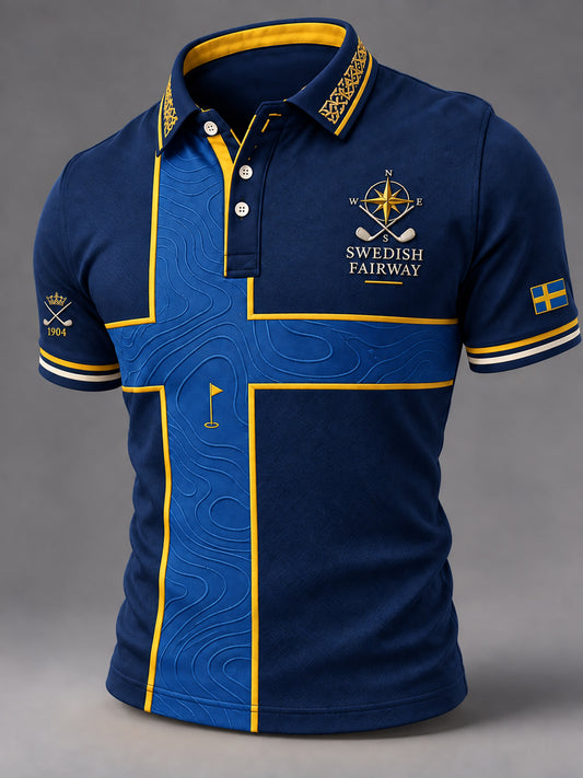 Mäns klassiska Retro Golf-Inspirerad Polo tröj