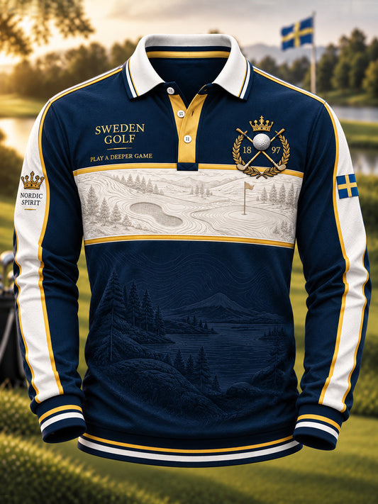 Mäns klassiska golf konst polo skjjorta