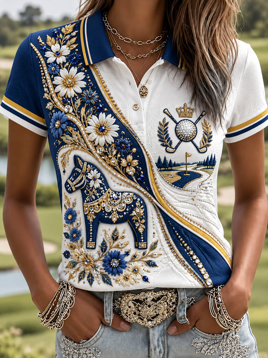Kvinnors svenska Golf-Inspirerad Casual Polo tröj