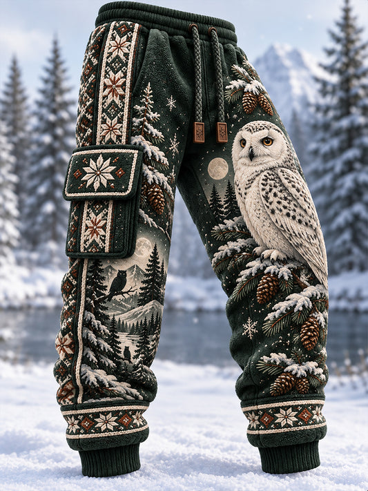 Herrens nordiska skogsdjur stil Print Casual Sweatbyxor Byxor