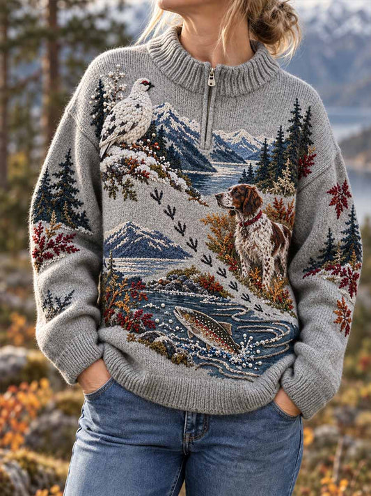 Damtröja med vintagemönster – Jaktperioden