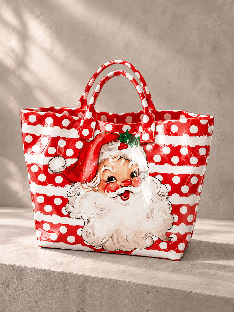 Kvinnor Polka-Dot Santa Handväskan