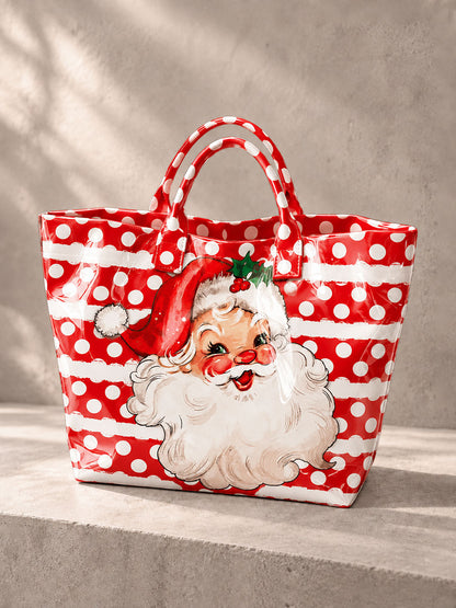 Kvinnor Polka-Dot Santa Handväskan