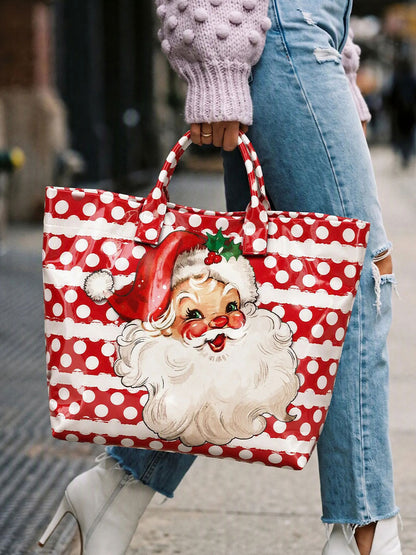 Kvinnor Polka-Dot Santa Handväskan