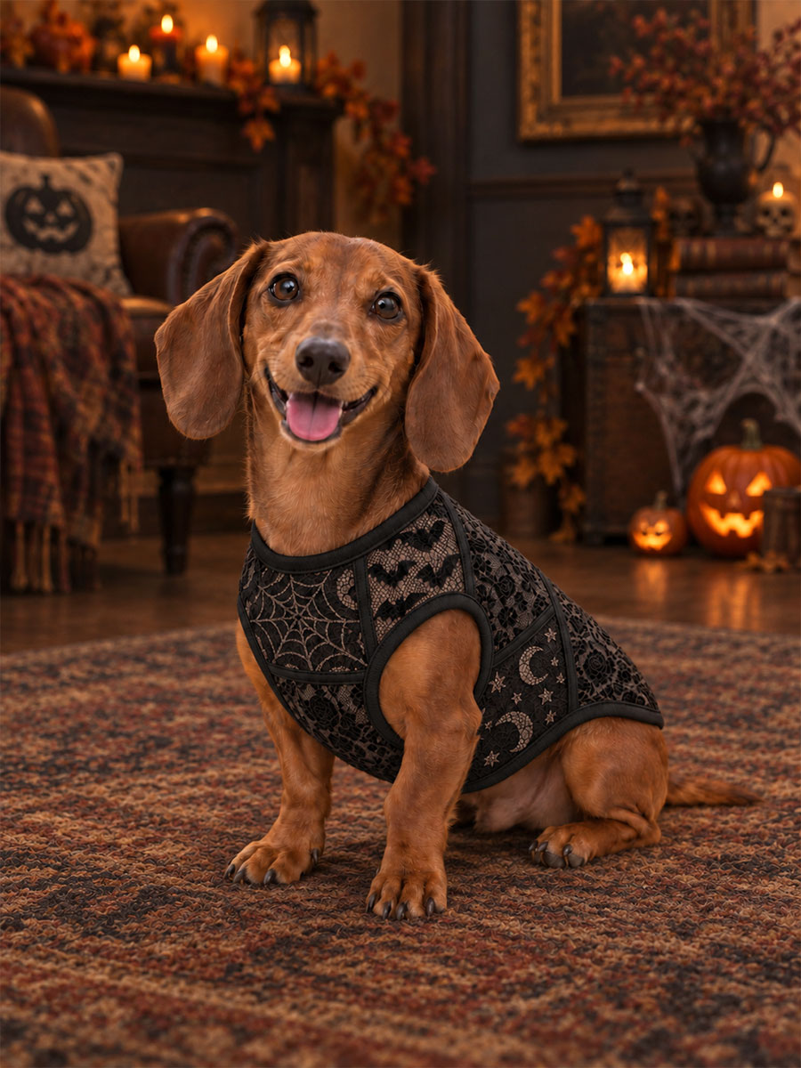 Hundvästar med halloween-tryck