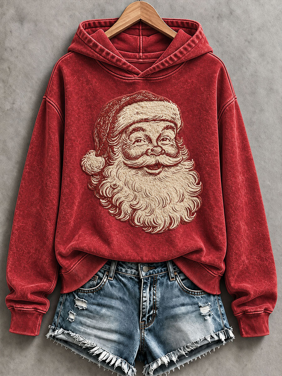 Kvinnors jul Santa Print Regelbunden Sweatshirt