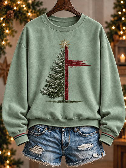 Kvinnors julsäsong och anledning konst Regelbunden Sweatshirt