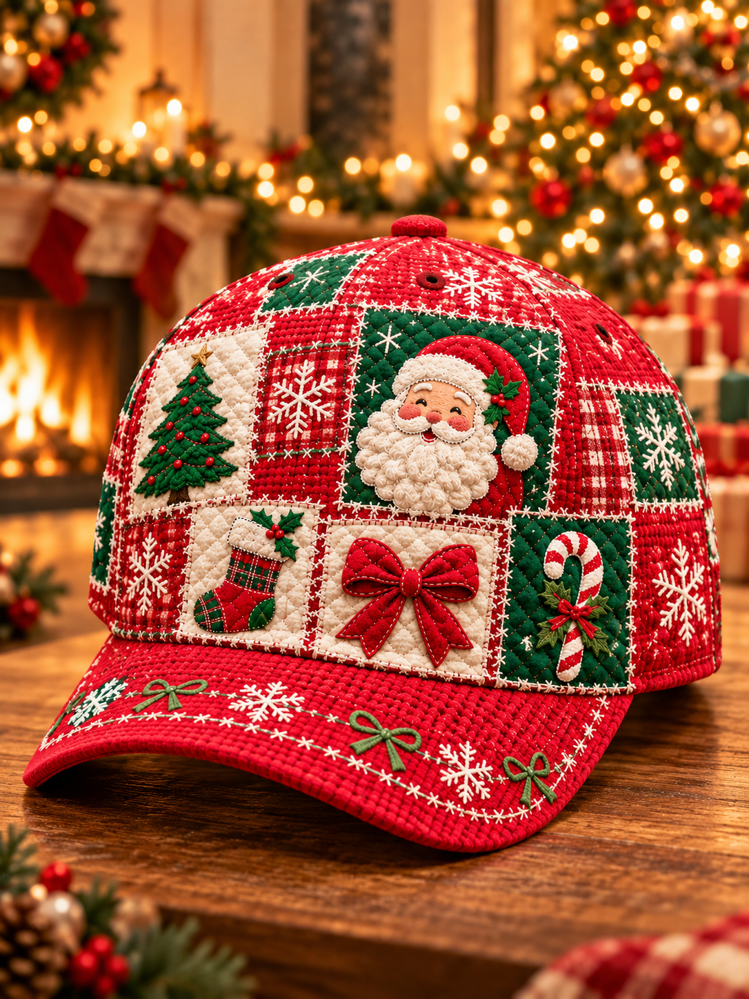 Unisex Christmas Patchwork Art Hatt
