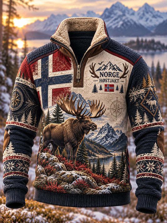 Mäns norska jaktsäsong Zip-Up Hoodie.